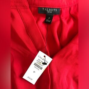 Talbots  Red Blouse NWT *has a mark on back